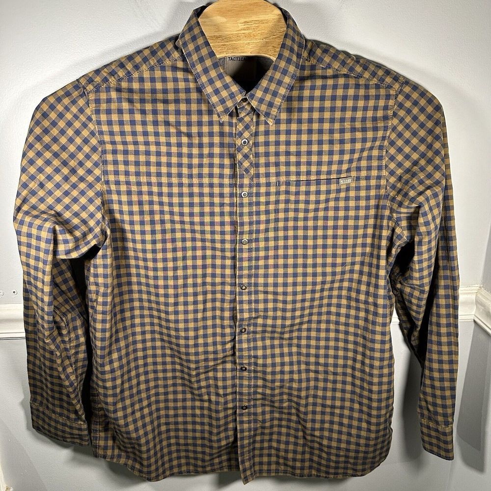 5.11 Tactical Large‎ Covert Flex Plaid Long Sleeve Button Down Shirt Snap Button